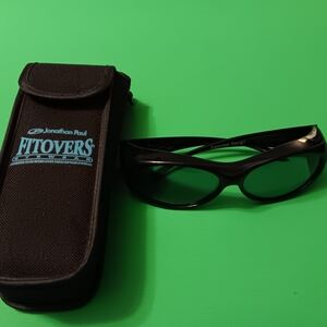 Jonathan Paul Polarized UV 400 Fitovers Gliders Glasses Brown Lenses W/Case